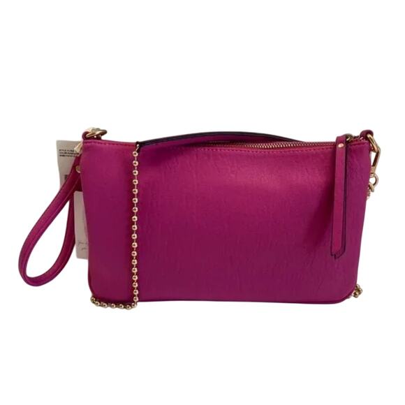 Jessica Simpson Patsy Clutch Crossbody Bag in Pink with Gold Studs, New with Tag - Picture 12 of 12